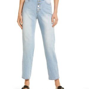 bp Be Responsible High-Rise Mom Button Fly Jeans Size 33 Blue Light Wash